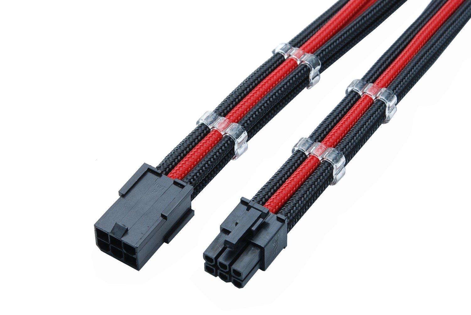 8 Pin PCIE GPU Red Sleeved 45cm Power Supply Extension 2 Cable Combs