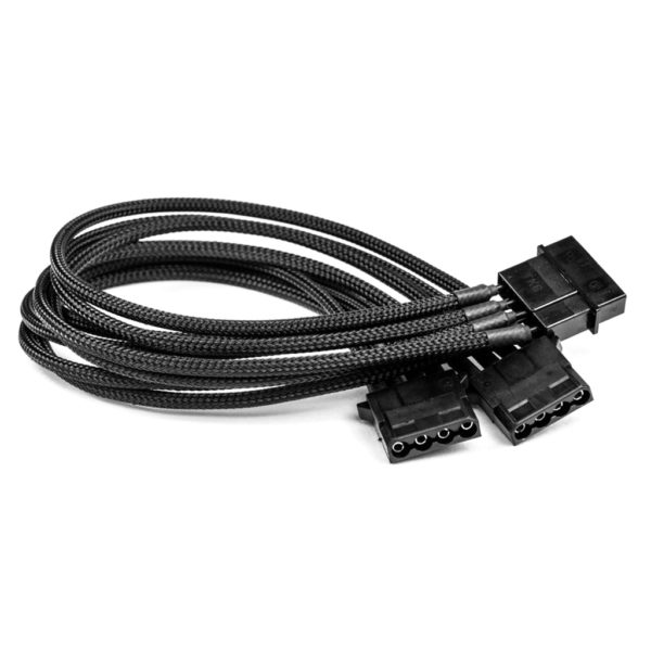 Male Molex to 2 x Female Molex Extension Cable 30cm Black